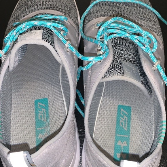 Womens Gray & Teal Under Armour Charged 24/7 Running Shoes, Size 9.5 - Picture 9 of 9